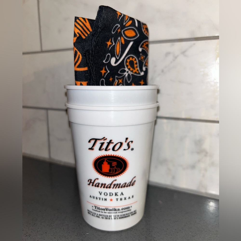 Tito's Vodka Set: Cups, Koozies, Bandana